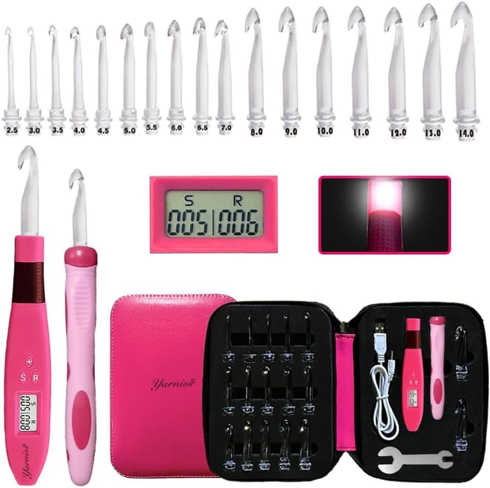 17 Size Counting Crochet Hooks Set