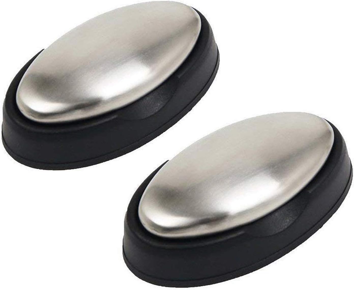 2 PCS Stainless Steel Soap, Rub Odor Remover Bar - Eliminating Onion Garlic Fish Smell Hands and Skin Other Strong Scents from Cleaning Gadgets (L)