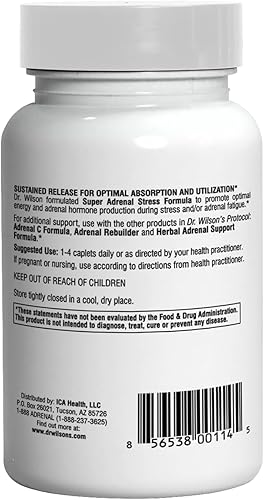 Miniatura 2 de Dr. Wilson Super Suprarrenal Stress Formula de liberación sostenida nutrientes para el estrés diario y apoyo energético 90 cápsulas