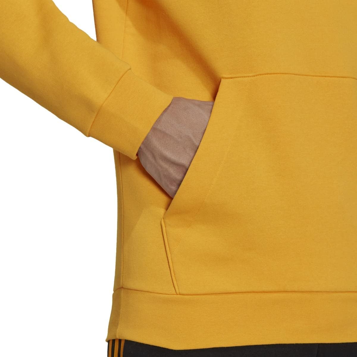 adidas Men's Essentials Fleece Hoodie, Semi Solar Gold/Black, X-Large