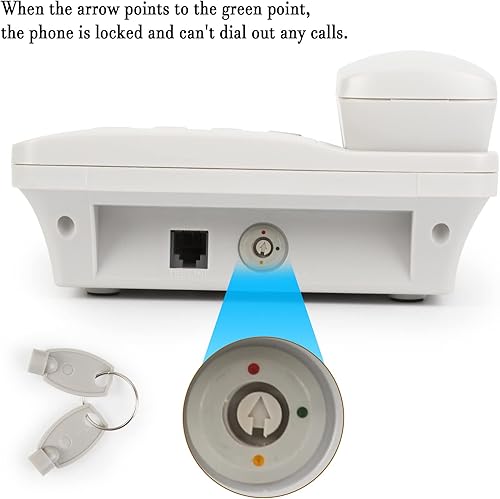 Miniatura 4 de Sangyn Teléfono con cable para el hogar/oficina/hotel, teléfono fijo con altavoz, identificación de llamadas, redireccionamiento, luz indicadora