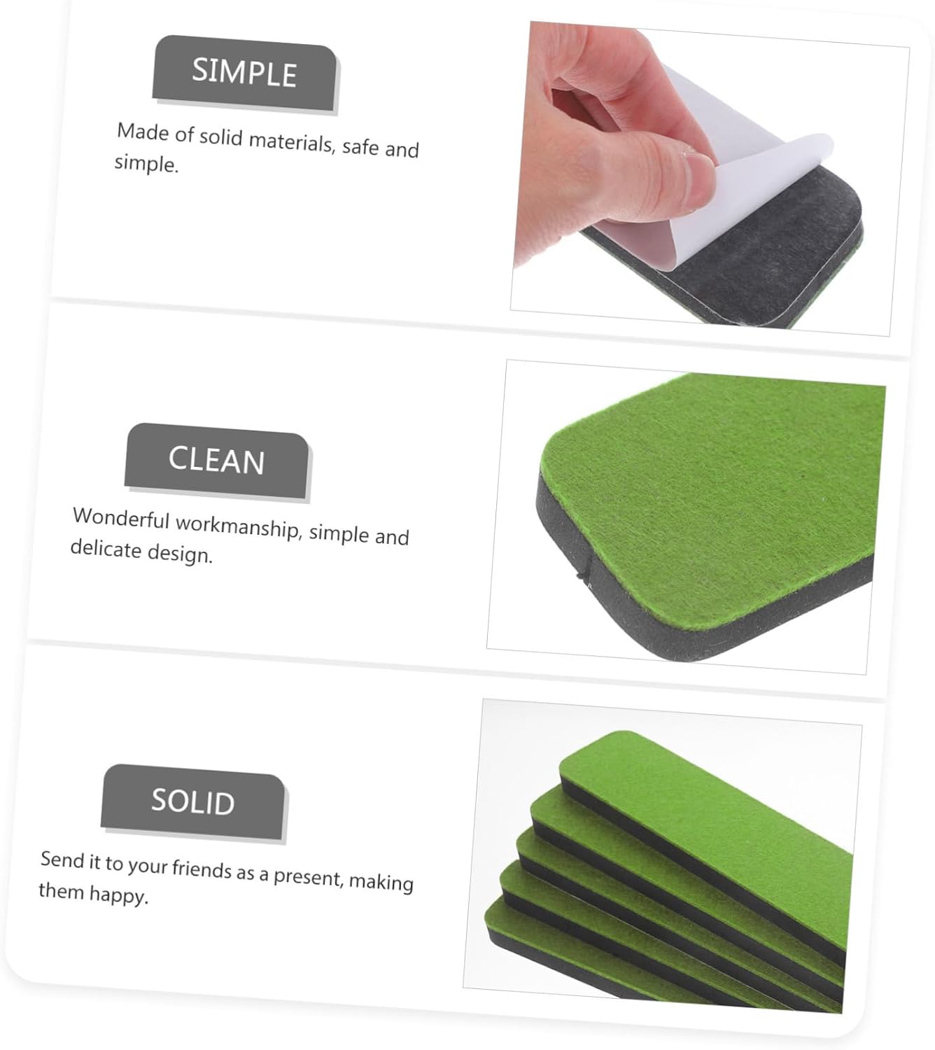 ABOOFAN 5pcs Felt Strip Bulletin Bar Adhesive Felt Board Strips for Wall Pin Board for Walls Decorative