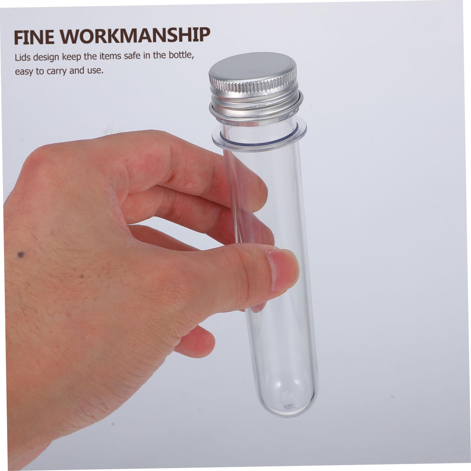 PRETYZOOM 50 Stück Reagenzglas-Bonbonschachtel ätherische öle deckel Leere Wunschflaschen plastikflasche Kunststoff Tube Set durchsichtige Kunststoffrohre Reagenzgläser für den Haushalt p.s