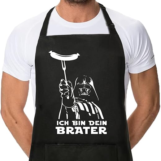 Sugeru®Kochschürze-Darth Vader Hotdog-Muster | Star Wars Schürze mit 2 Taschen für Damen und Herren | Wasserdicht Küchenschürze,Kochen Backen Grillen für Haus,Restaurant | Verstellbare…