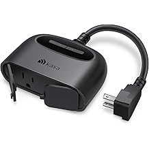 Kasa Outdoor Smart Plug, Smart Home Wi-Fi Outlet with 2 Sockets, IP64 Weather Resistance, Compatible with Alexa, Google Home &amp; IFTTT, No Hub Required, ETL Certified(EP40), Black