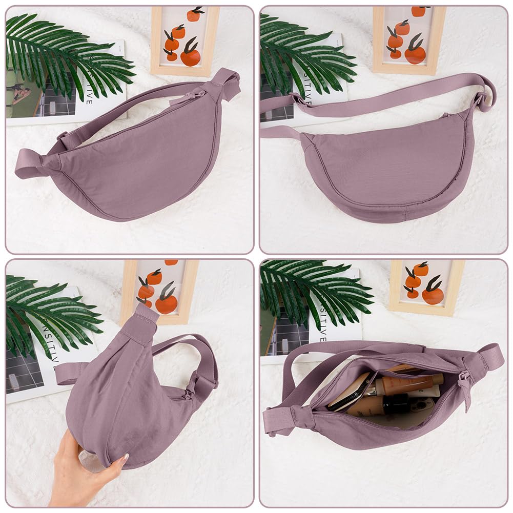 Aucuu Borsa a Tracolla in Nylon, Borsa a Tracolla a Mezzaluna da Donna, Borsa a Spalla con Tracolla Regolabile, Messenger Crossbody Bag per Shopping Viaggio