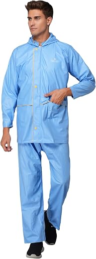 THE CLOWNFISH Polyvinyl Chloride (Pvc) Rain Coat For Men Waterproof For Bike With Hood Standard Length Raincoat For Men &amp; ...