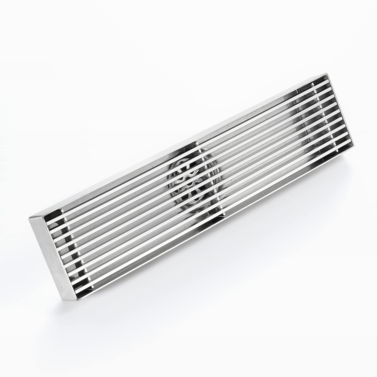 Desagüe de Ducha Lineal, desagüe de Suelo Rectangular de 12 Pulgadas, desagüe de Suelo de Ducha de Acero Inoxidable 304 con Rejilla y Cubierta extraíble, para baño,Black
