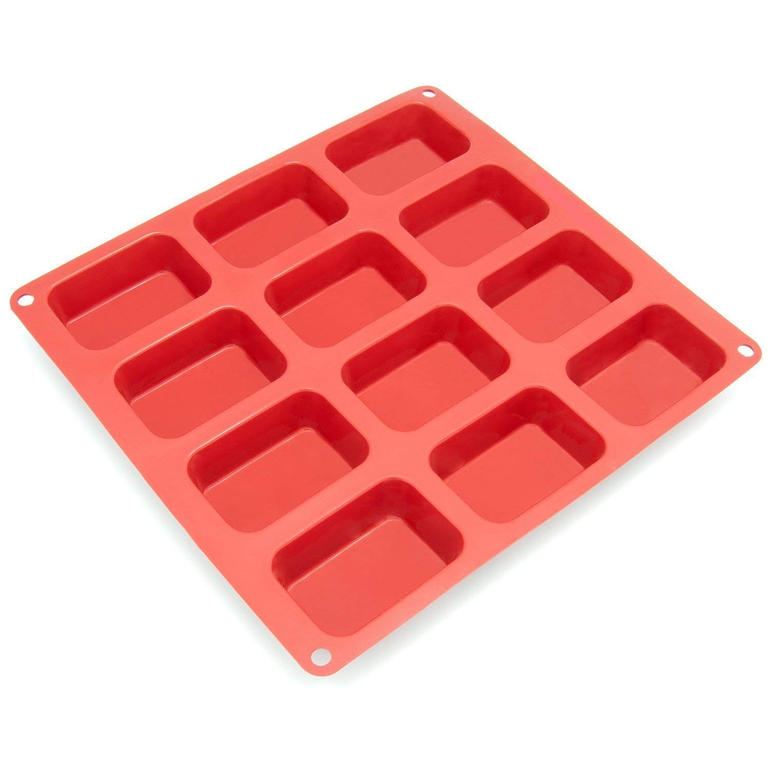 KICH DRAW 12 Cavity Rectangle Shape Round Edges Silicone Mould/Mold for Soap Making, Loaf, Muffins, Cheesecakes Approx 75-80 Gram-picture-21