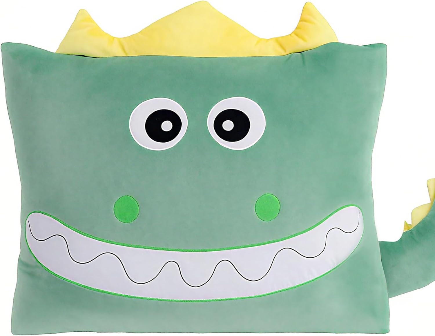 Kids Plush Cute Pillow Case Dino Animal Soft Toddler Pillowcase for Beds and Nap Time Travel Pillows Bedroom Home Furnishing, Christmas Halloween Thanksgiving Gifts (Dinosaur-Green, 26×20Inches) - Image 7