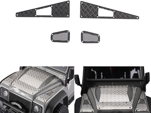 Miniatura 3 de XBERSTAR RC Crawler Car Hood Metal Skid Plate para 118 TRX-4M (set1)