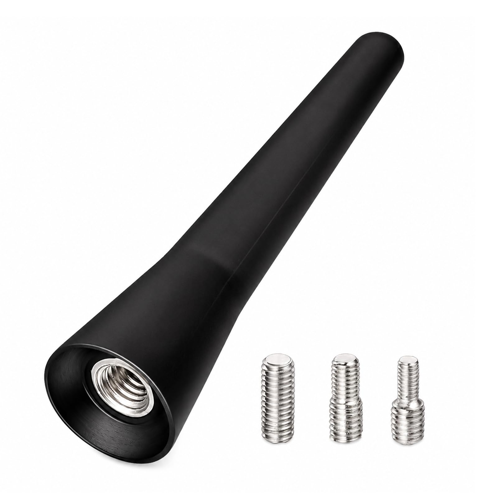 Autoantenne Kurz 6.5cm Autoantenne FM AM DAB Radio Antenne, Mini Autoradio Antennenstab mit M4 M5 M6 Adapter, wasserdichte Edelstahl Kurzantenne für Fahrzeug Dachhalterung PKW Auto Antennenersatz