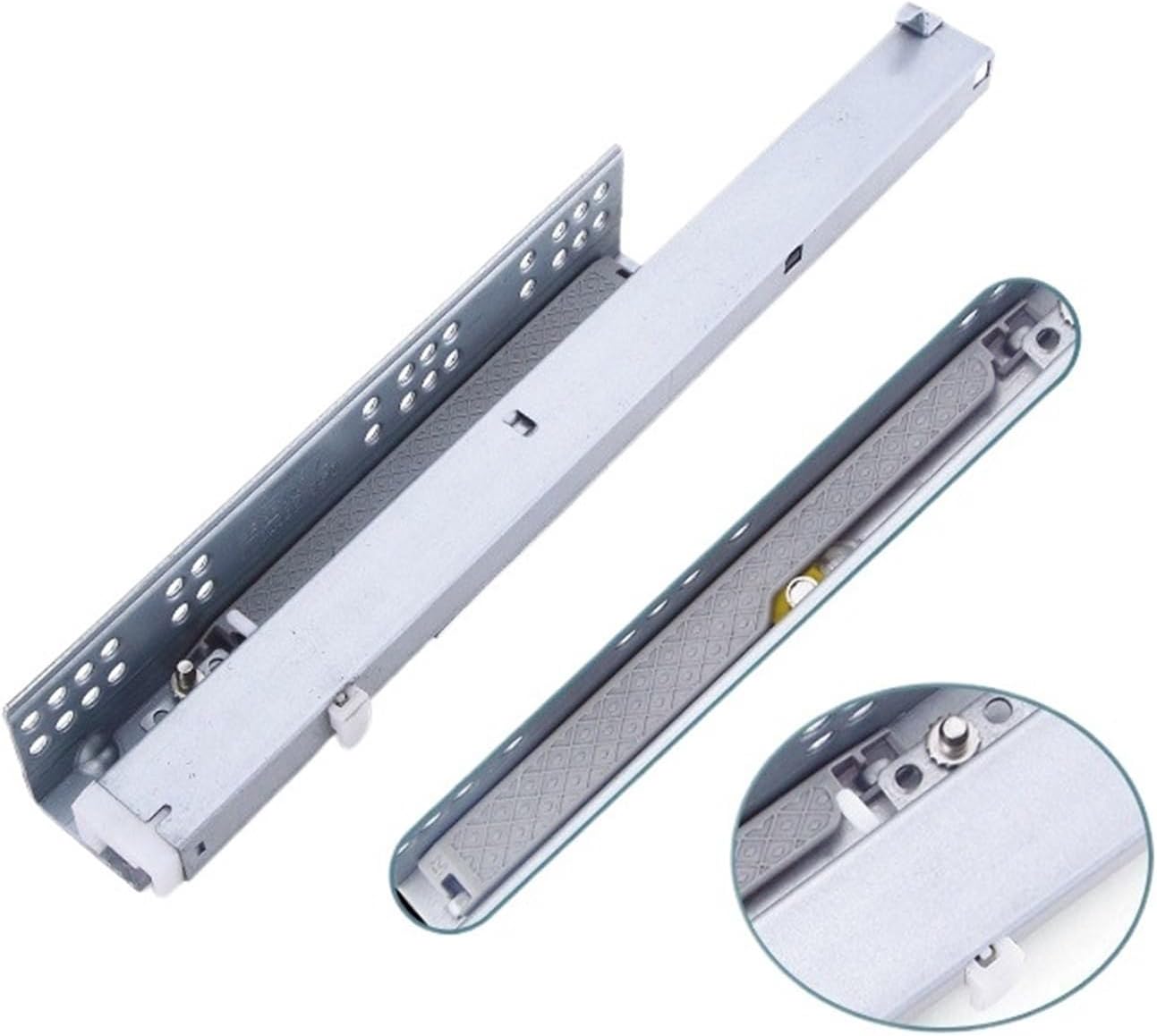 Side Mount Cabinet Runners Glides Zinc Plate Cold Rolled Steel Fold 3 Extension Soft Close Undermount Drawer Slide(12 inch)