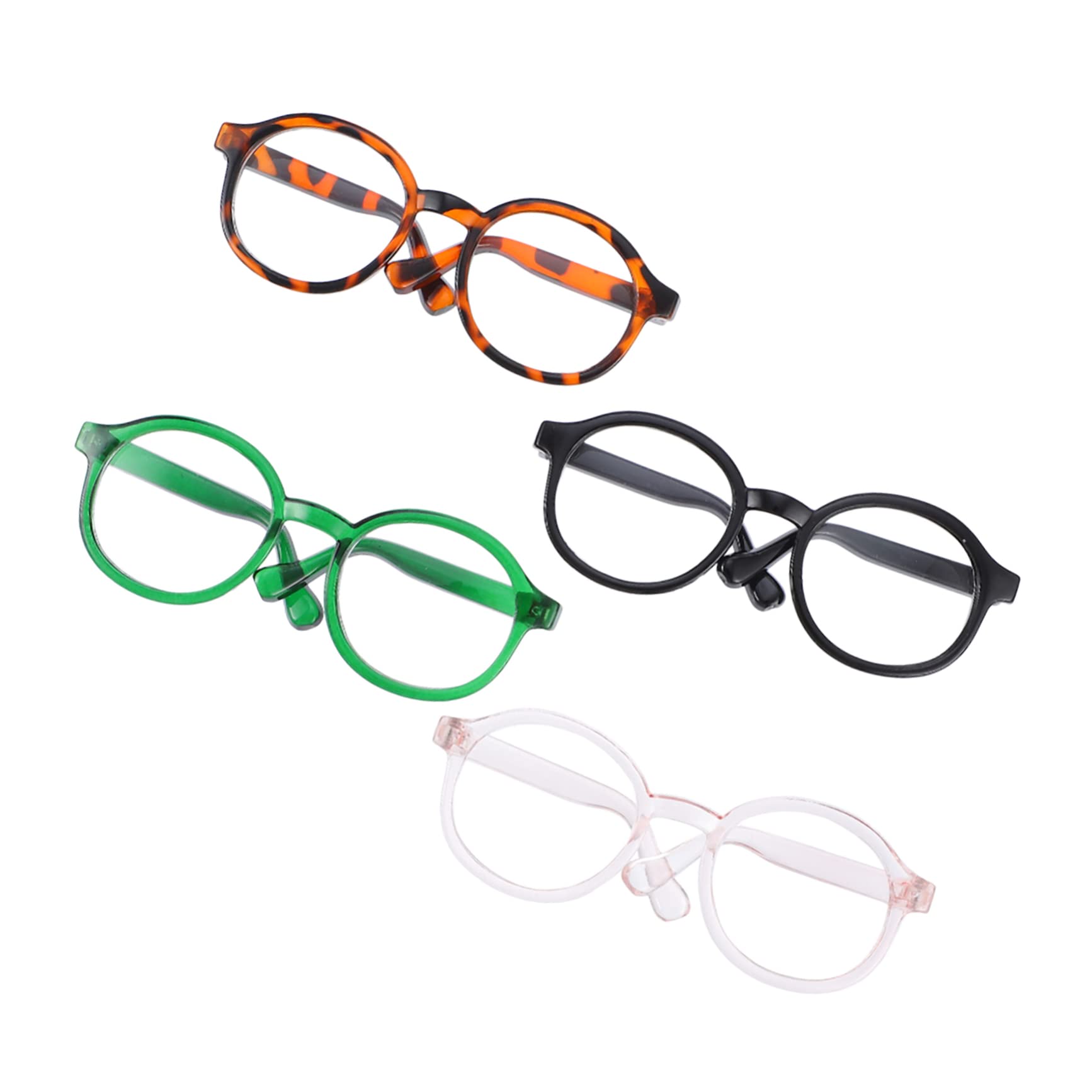 Yardwe 4pcs Cat Dog Plastic Clear Sunglasses Fashion Pet Glasses Stylish Round Lenses