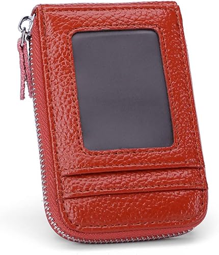 Miniatura 6 de ihreesy Portatarjetas de crédito, de piel vacuna, tarjetero protector para tarjetas de crédito, 9 ranuras para tarjetas, con cremallera, para