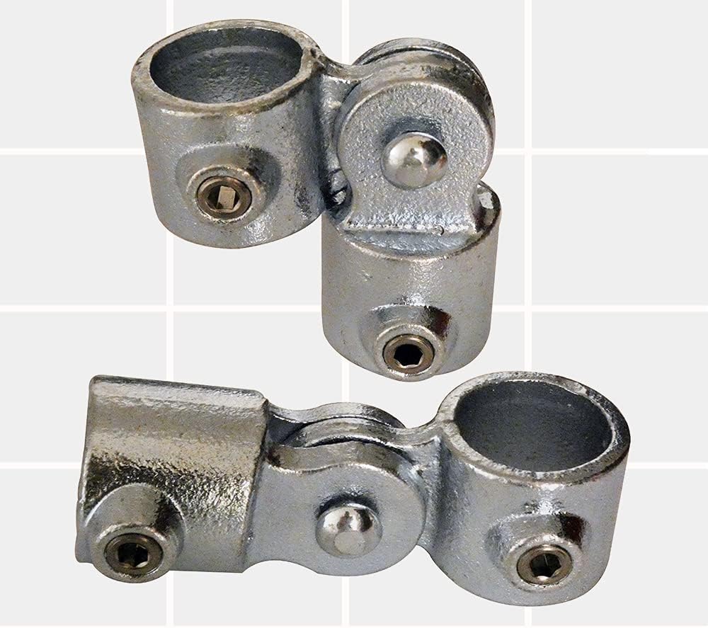 K I Metals Galvanized Tube Fittings - (173 Single Swivel, 42mm OD Tube C42) Steel Connectors for Plumbing, Piping, & DIY Projects | Pipe Fittings for Residential, & Commercial Use | 4-PK