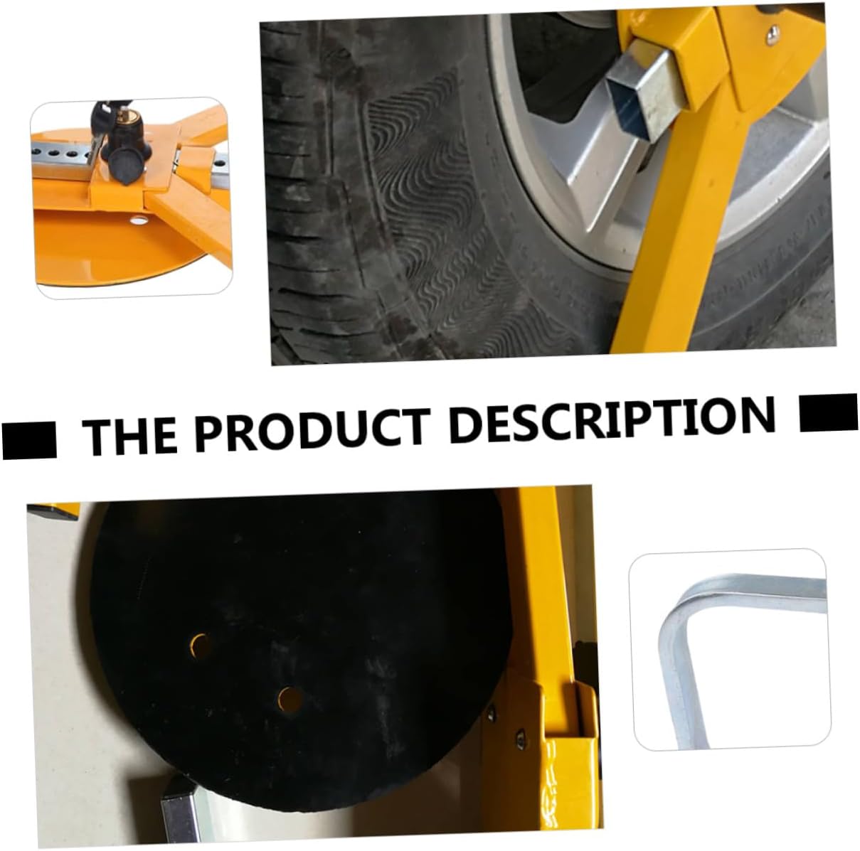 Heavy-Duty Car Wheel Lock Clamp Anti-Theft Fork Parking Safety Lock Portable Yellow Security Device