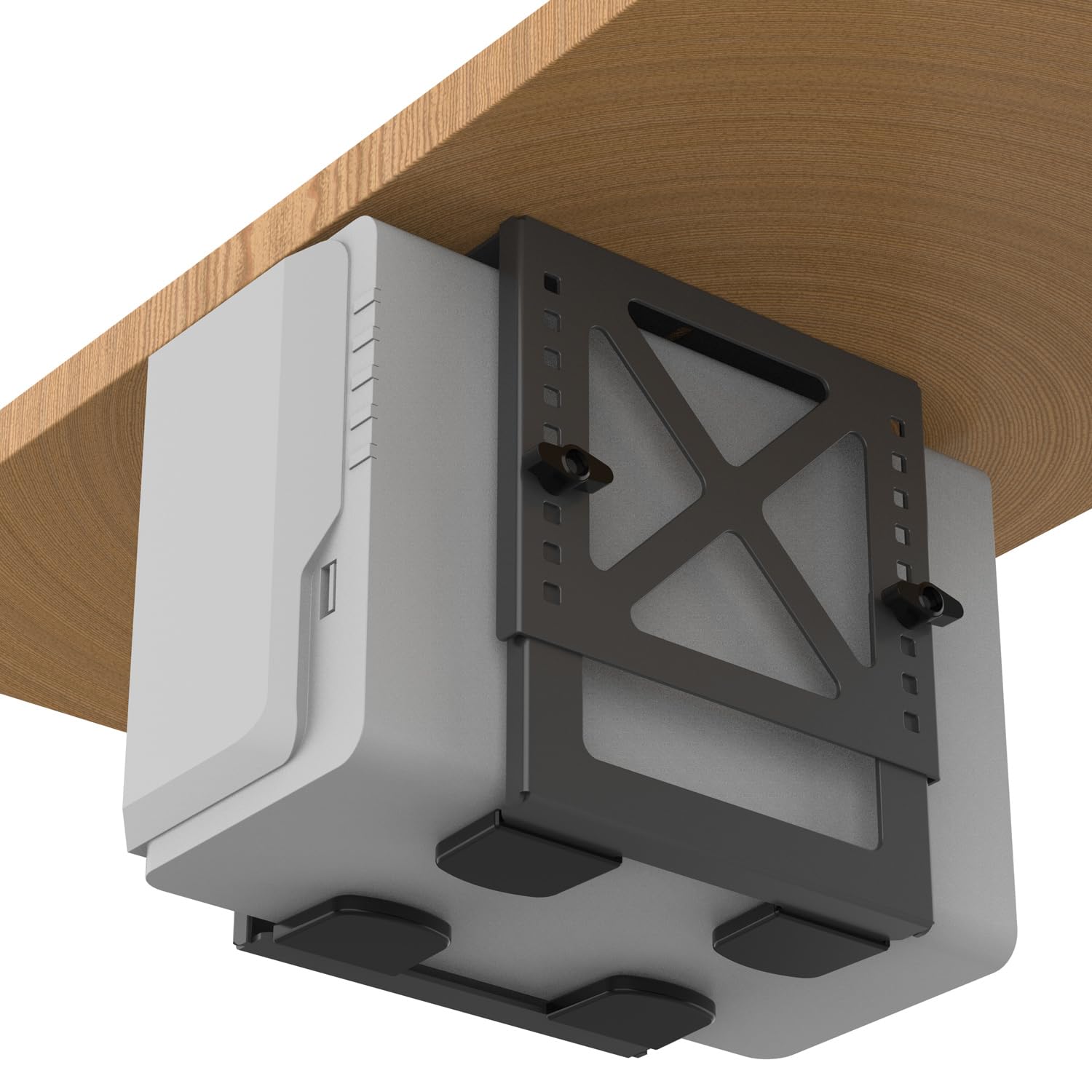 Monzlteck Support réglable sous le bureau pour PC ou NAS, compatible avec NAS de bureau (stockage en réseau), CPU, UPS, tour de bureau à petit facteur de forme. Xbox Series X, OptiPlex7000/7010