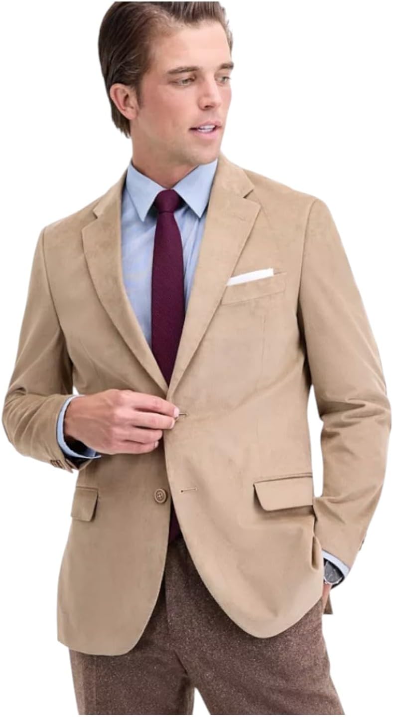 Nautica Mens Modern fit Suit Jacket Blazer 40 R Beige Solid Stretch