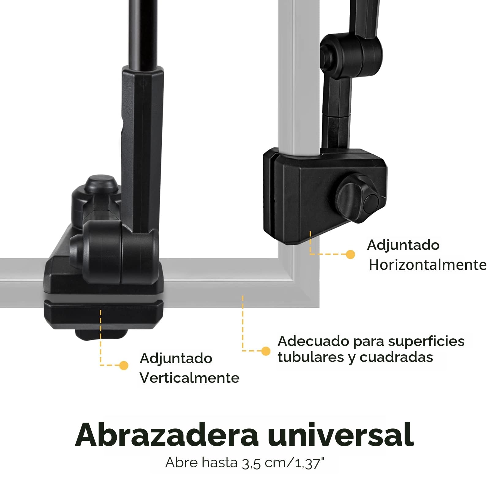 G4Free SPF 50+ Sombrilla de Playa Ajustable XL 47" x 45" con Abrazadera Universal para Silla Carrito de Golf Buggy Bleacher Patio