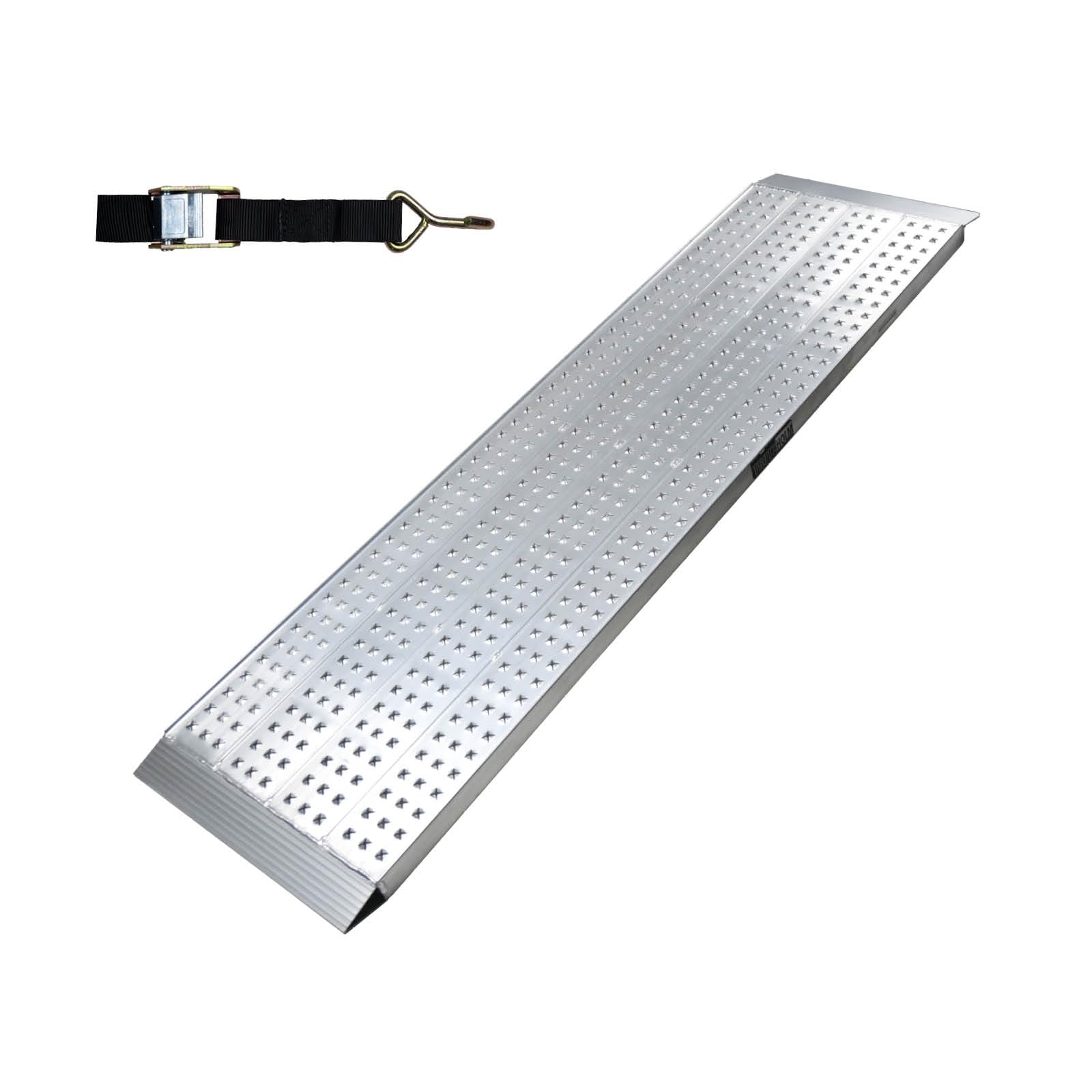TRUTZHOLM Alu Auffahrrampe 200 cm lang 28 bis 70 cm breit Traglast 270 bis 540 kg grau perforiert Verladerampe (56 cm breit)