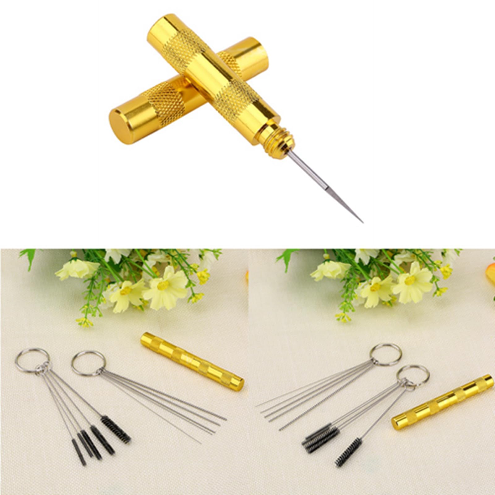 Kit De Nettoyage Complet Pour Aérographe Comprenant 1 Pot De Nettoyage Avec Support 5 Brosses De Nettoyage 5 Pics De Nettoyage Et 1 Aiguille De Lavage 78798690