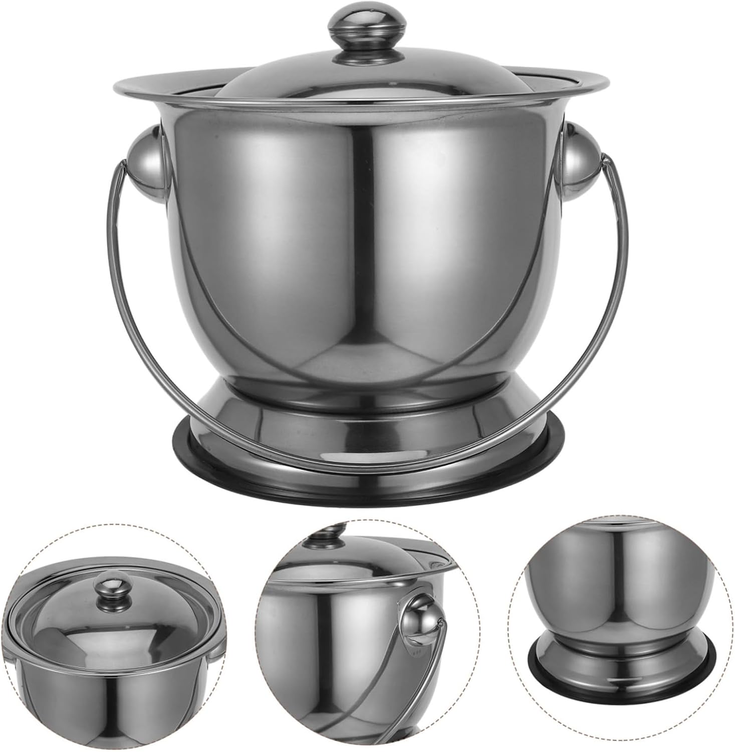 Stainless Steel Pee Bucket Potty Adult Urinal Portable Bathroom for Travel Camping Home Use