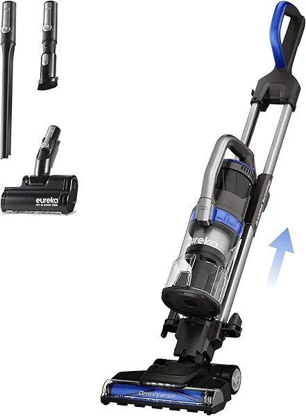Eureka Pet Upright Vacuum Cleaner for Carpet and Hard Floor, Powerful Bagless Vacuum Cleaner for Home with HEPA Filter and Pet Tool, OmniVerse NEU801BL with QuickShift Technology, Blue OmniV
