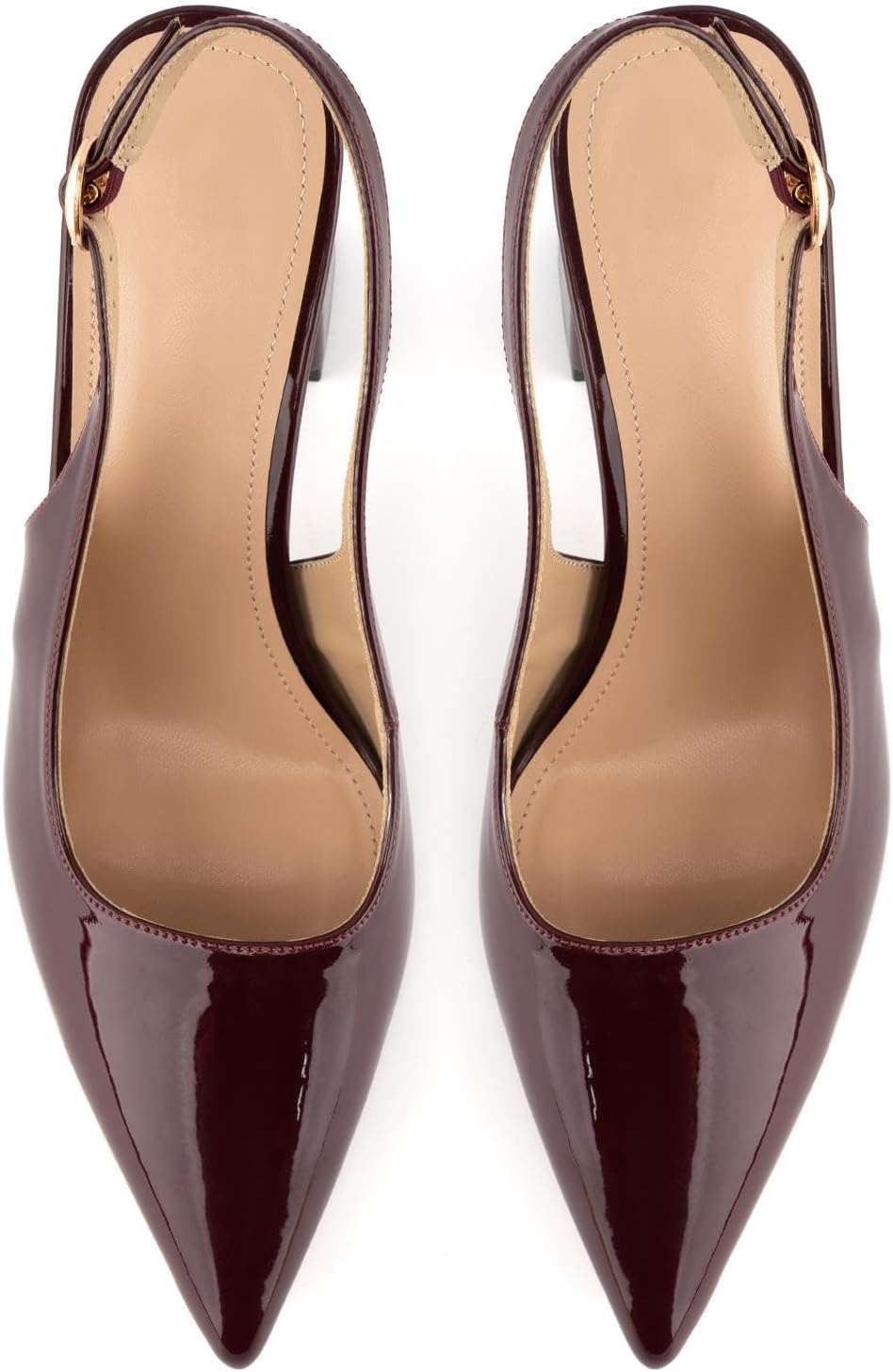 heelchic Chunky Heels for Women Pumps Closed Toe Slingback Block Heels Slip on Wedding Dressy Comfortable Shoes - Image 4