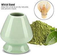 Vista 2 de Maxmartt Chasen - Soporte de cerámica para batidor de matcha de bambú, 1 unidad, accesorios de juego de té (verde)