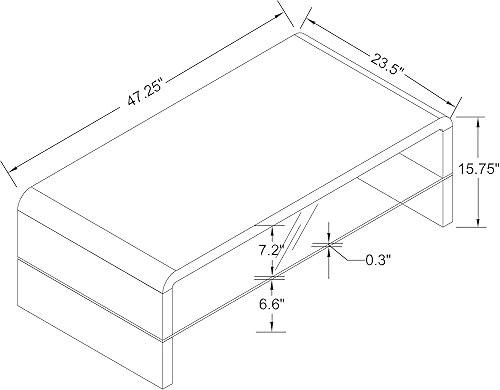 Miniatura 3 de Coaster - Mesa de centro rectangular de madera moderna en blanco de alto brillo y transparente