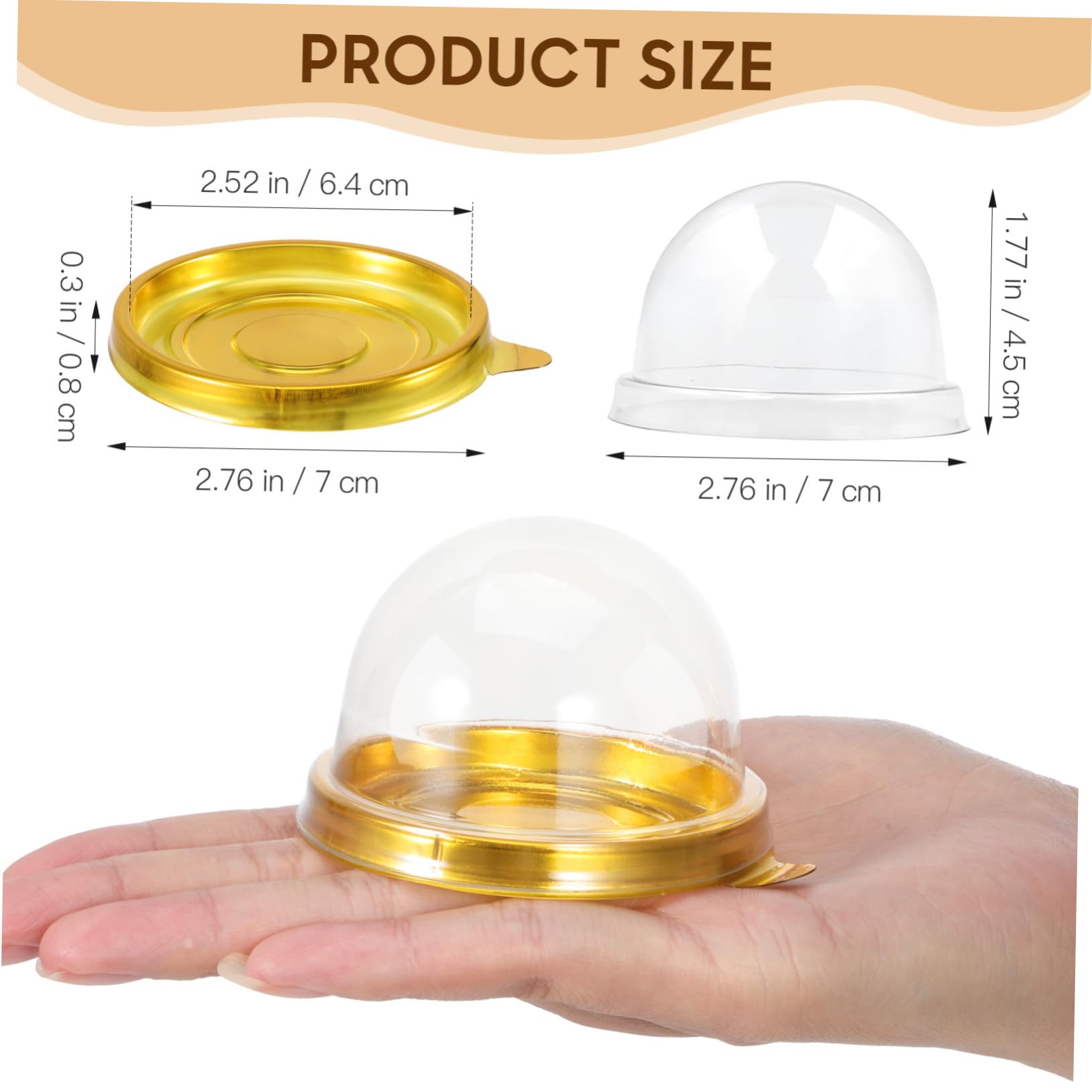 OFFSCH 100Pcs Round Plastic Egg Yolk Puff Box Containers for and Cupcake Baking Food Grade Pet for Desserts and Pastries