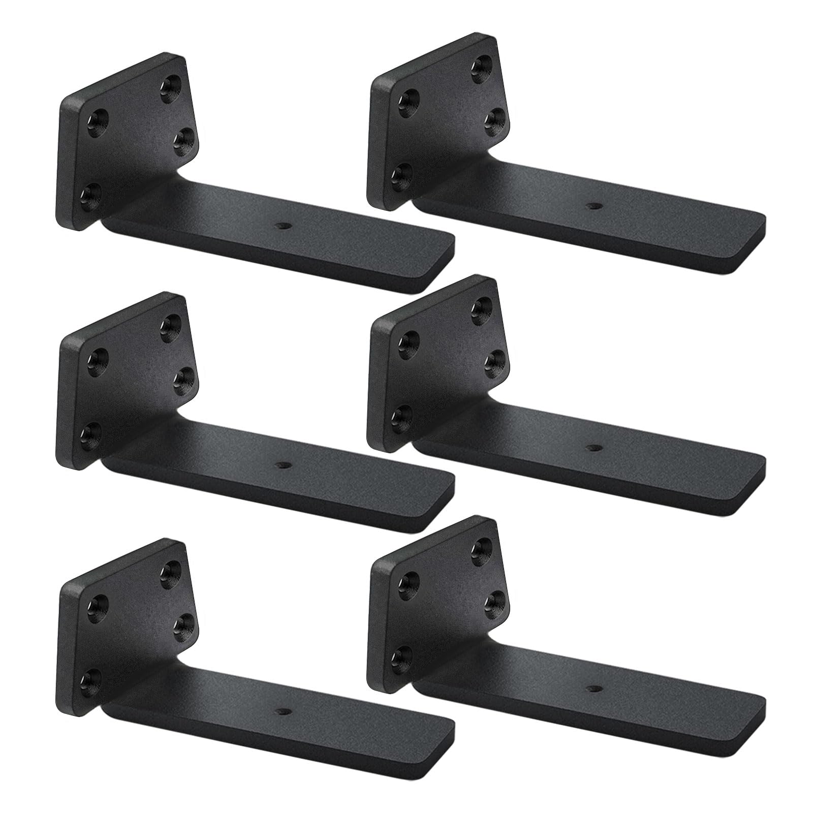 MLOQI 6 Piezas Escuadras para Estanterias, Soportes para Estantes, Escuadras Metalicas de L, Grueso de 5 mm con Tornillos Capacidad de Carga 50 kg (12,7 cm)