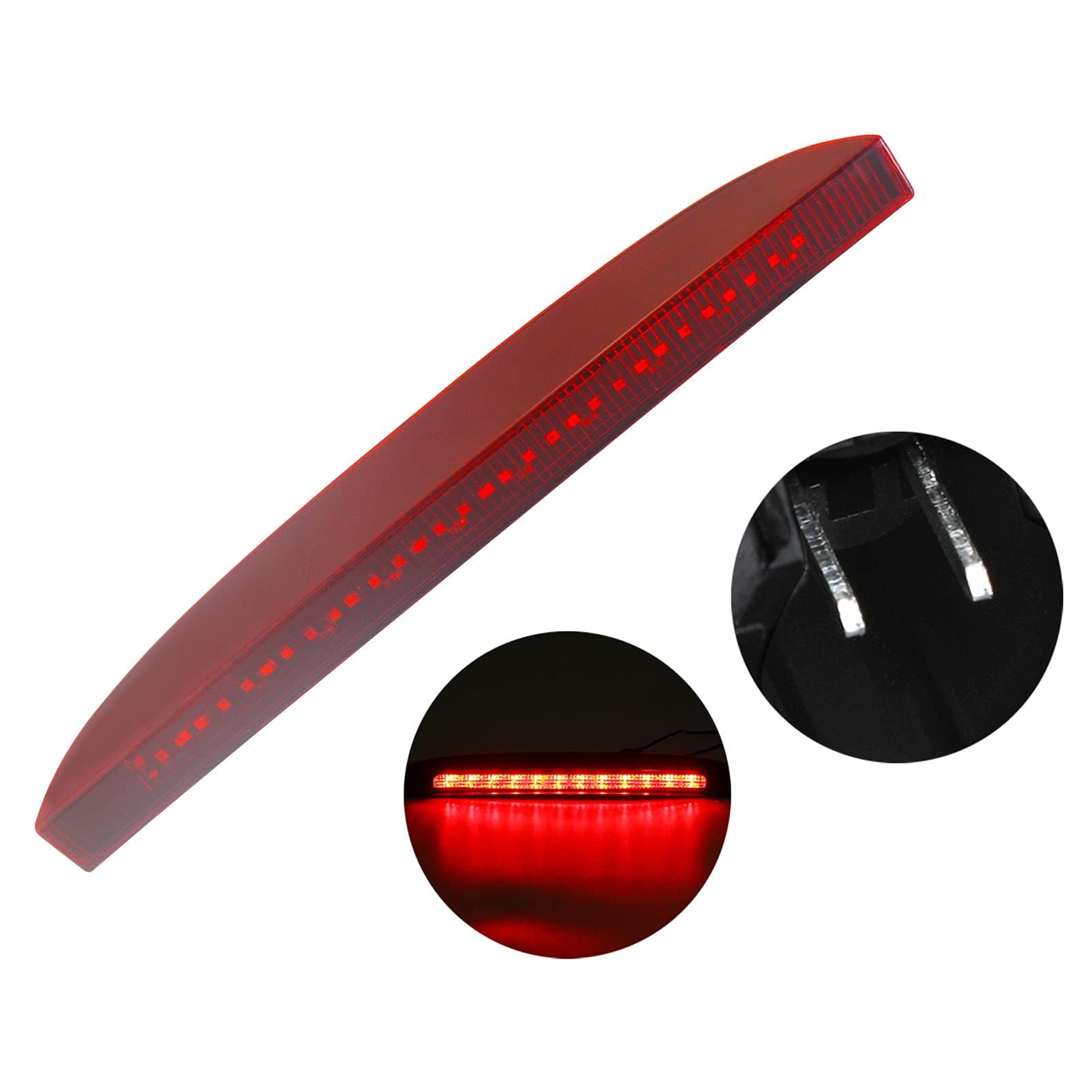 3e feu stop haut niveau 7700410753 rouge Renault Clio II 1998-2005 | Assemblage complet de feu de stop automobile à fixation haute, troisième feu arrière complémentaire rouge