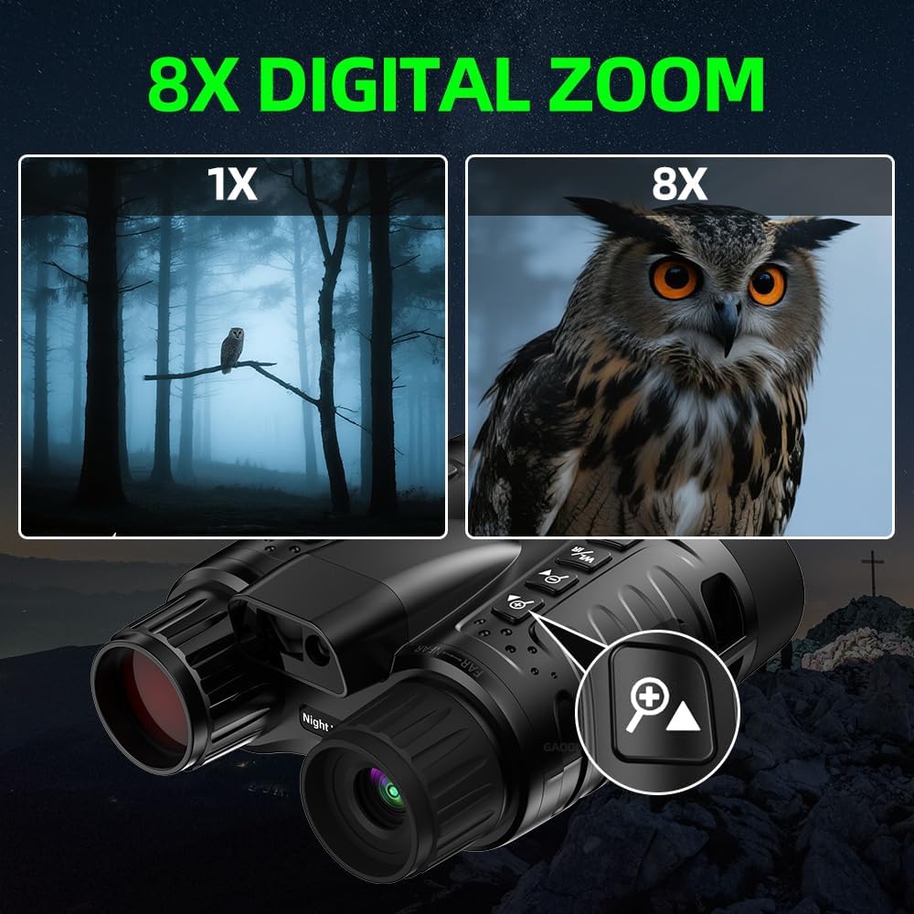 Night Vision Goggles with Rangefinder, 4K Night Vision Binoculars for Adult with 3.2''HD Screen & 4500mAh Rechargeable Battery, 64GB TF Card, 1600FT Viewing Range for Hunting, Camping