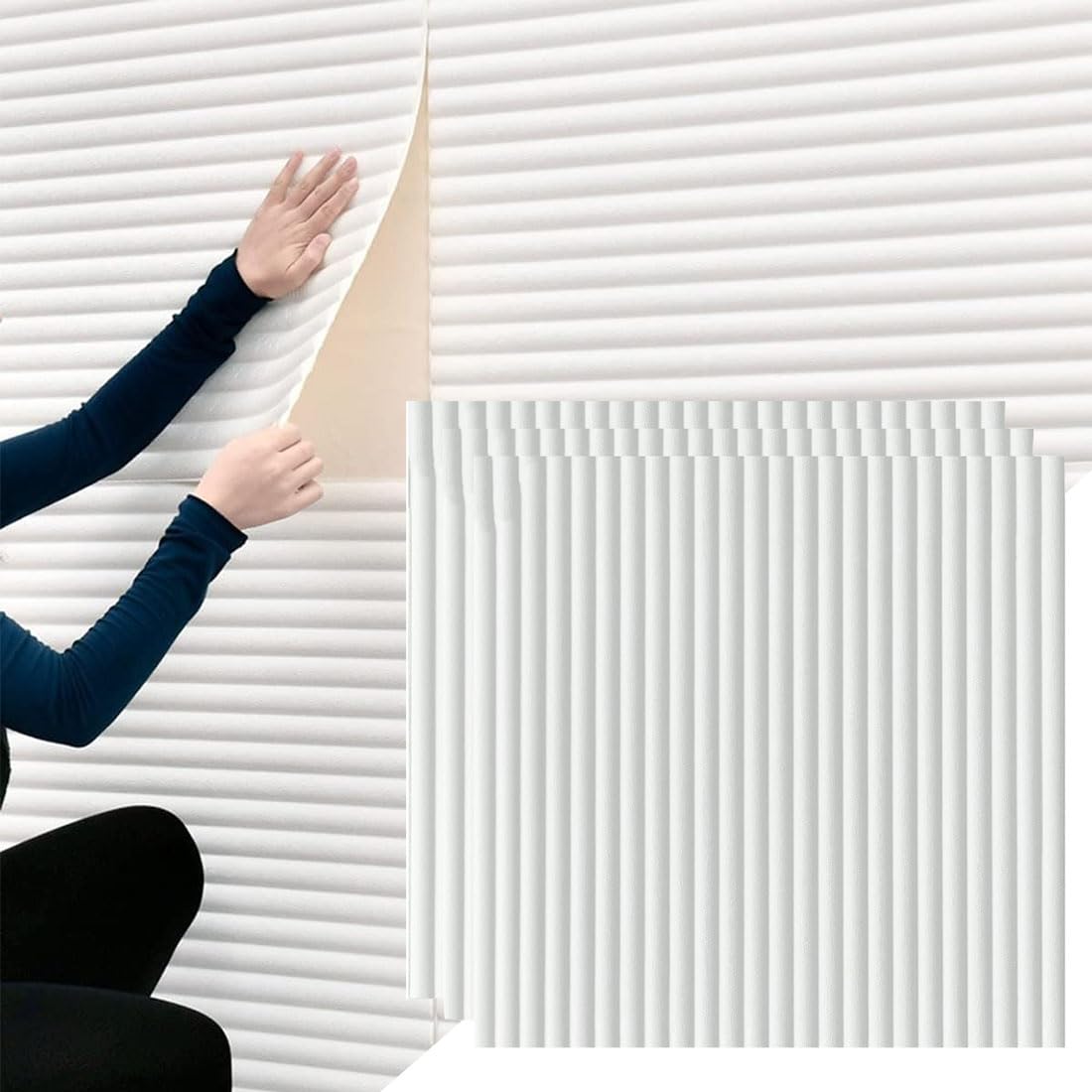 Revêtement mural 3D design stéréoscopique lot de 30 grands panneaux de mousse premium