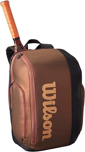 WILSON Pro Staff V14 Super Tour - Mochila de tenis, paquete de 2, color marrón