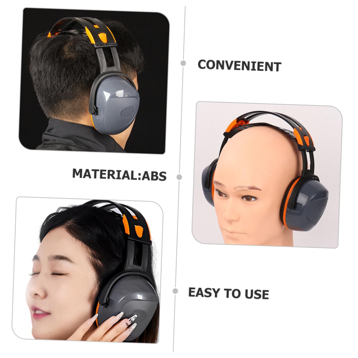 Yardenfun Hearing for Shooting Hearing Protection for Shooting Range Noise Cancelling Headphone -mounted Earmuffs Hearing Protection Ear Buds Anti-noise Noise Reduction Abs Work Earplugs