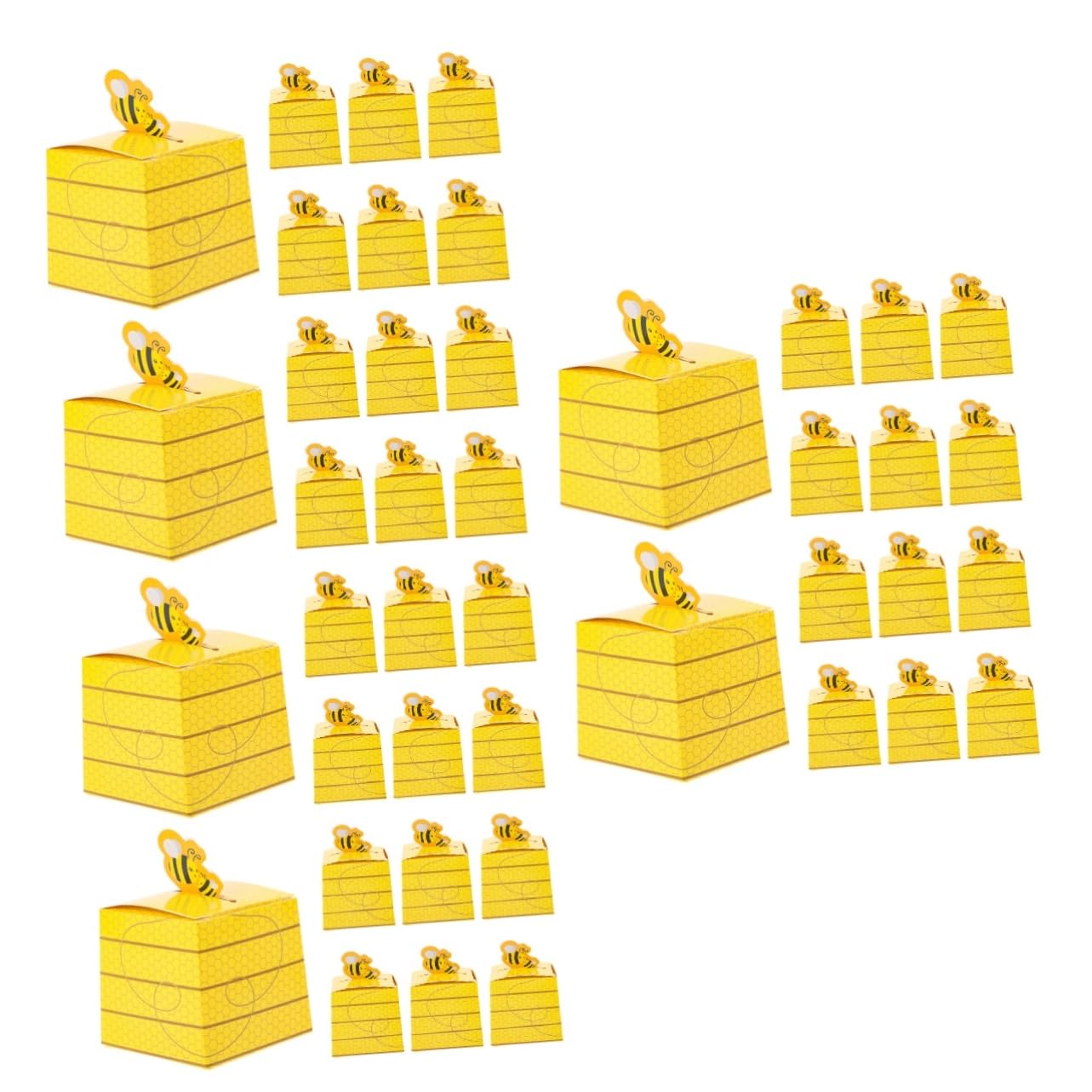 BESTYASH Scatola Da 3 Pezzi scatole per biscotti portatili piccola ape etichetta caramella bottino api scatole per dolci scatole per feste porta caramelle Carta