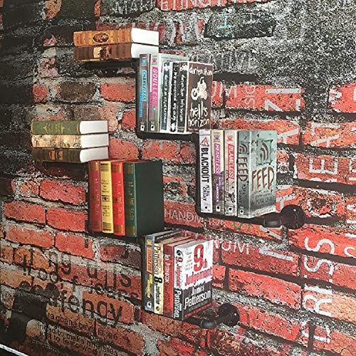 Estante de Almacenamiento de Pared MU en Hierro Negro Retro para Organización de Hogar