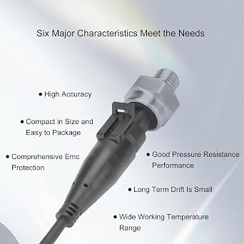 Pressure Sensor G1/4 Pressure Transducer Sensor Pressure Gauge Transduce Input 5V Output 0.5-4.5V / 0-5V Pressure Transmitter for Water Gas Oil (0-80PSI)