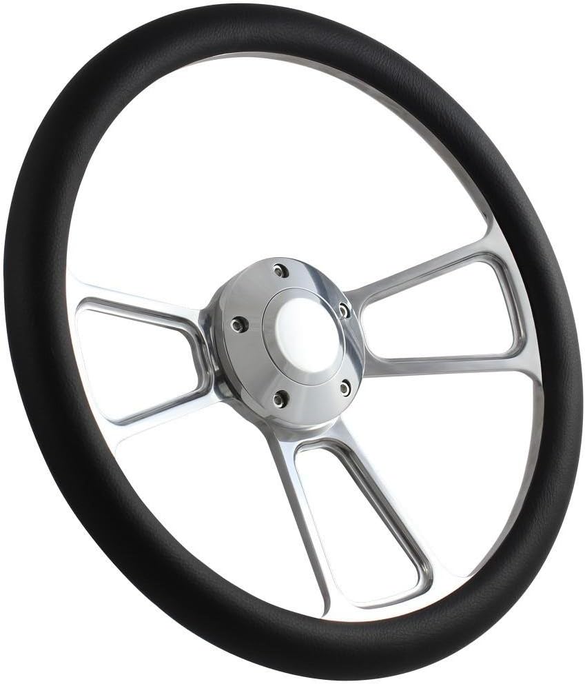 ForeverSharp Club Car Precedent & XRT Steering Wheel Kit 14" Polished Muscle Steering Wheel Carbon Fiber Hydrodipped Half Wrap