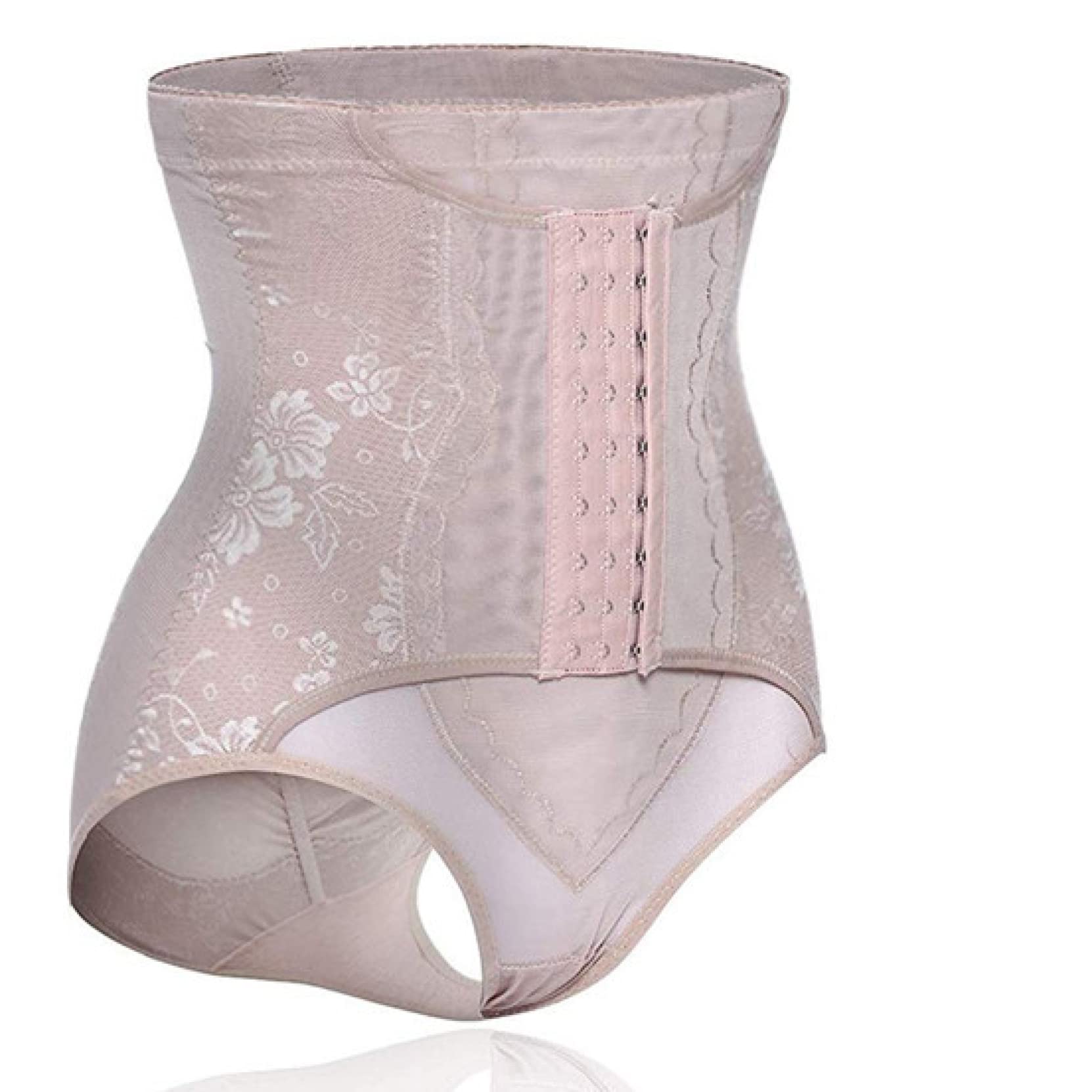 Faja Reductora De Cintura Alta para Mujer, Ropa Interior De Vestir, Bragas De Control De Abdomen Firme con Ganchos, Moldeadora Corporal, Levanta Glúteos..Sexy Apricot-X-Large