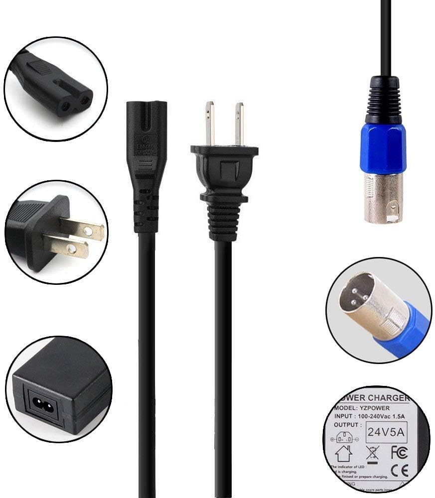 Grеаtеѕt Prоduсt Abakoo New 24V 5A Battery Charger Power Supply for EA1065, S150, 1107 614HD Smart Automatic with XLR Connector