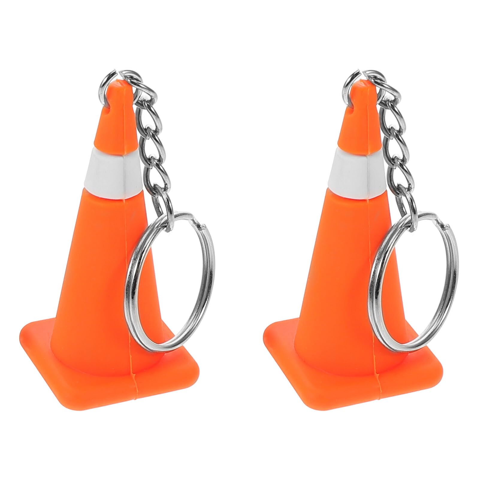 GARVALON 2 Szt. Miniaturowe Breloczki Kształcie Stożków Drogowych Ozdoby Klucze i Torby Wyjątkowe Upominki Budowlane Imprezy Lekkie i Praktyczne Akcesoria Do Zawieszania