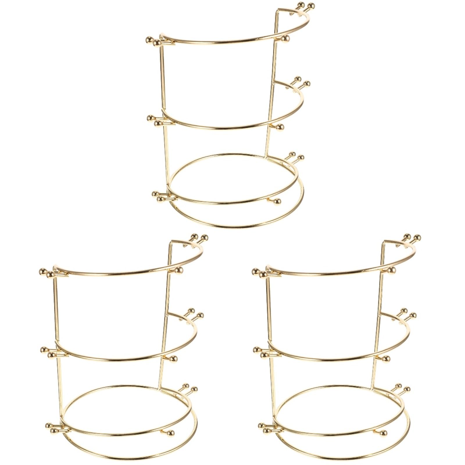 Présentoir couronne de mariée en métal et support diadème de table - 3 pièces - 8