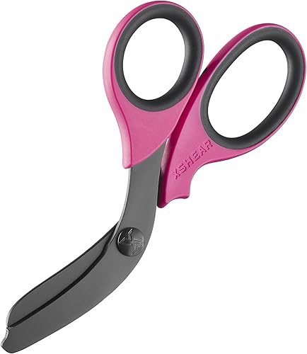 xShear Tijeras de trauma de servicio extremo de 7.5 pulgadas, cuchillas recubiertas de titanio negro, las tijeras perfectas para paramédicos,