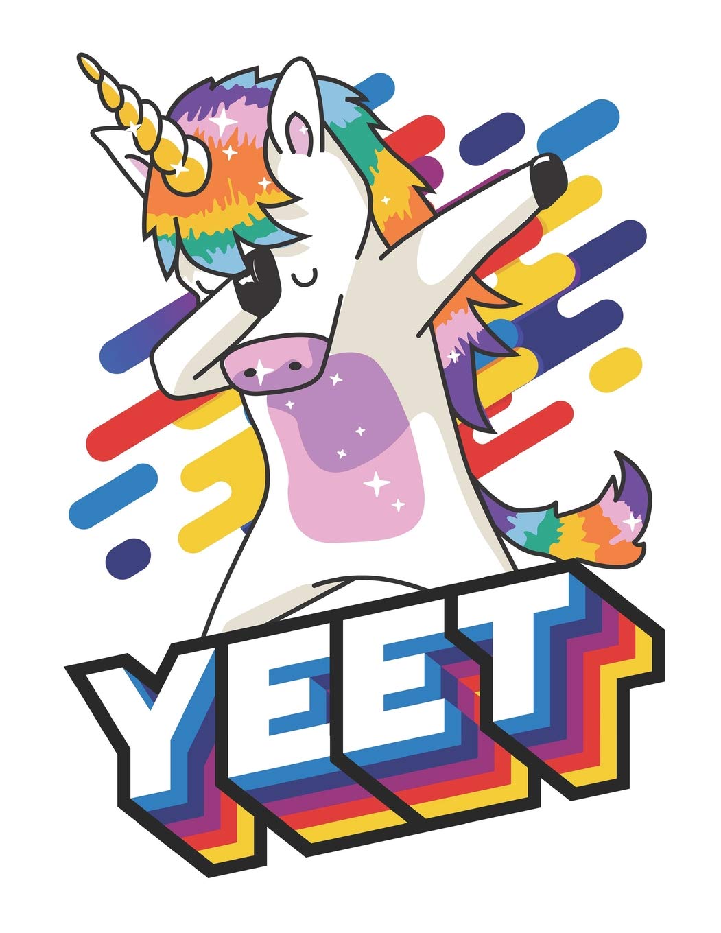 YEET: Colorful Dabbing Unicorn Notebook