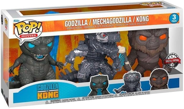 Miniatura 2 de Godzilla vs Kong Funko POP Paquete de 3 Mechagodzilla  Kong