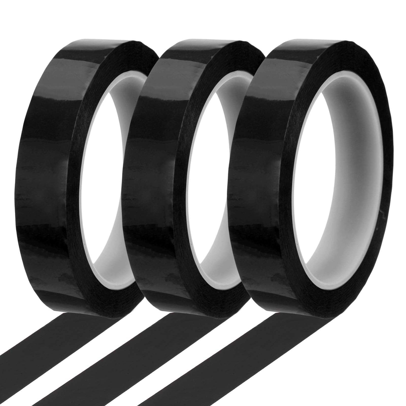 sourcing map Whiteboard Tape 20mm x 66m Pinstripe Graphic Chart Line Grid Marking Tapes for Classroom Office Dry Erase Board Art, Black, Pack of 3